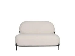 Polly - Canapé 2 Places En Tissu Bouclette - Couleur - Blanc Ivoire