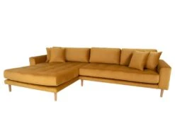 Lido - Canapé D'angle Gauche En Velours L290cm - Couleur - Jaune Moutarde -Accueil-Canapé canape 13286585