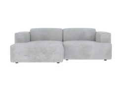 Canapé D'angle Gauche 3 Places Aska En Tissu Gris Clair Chiné