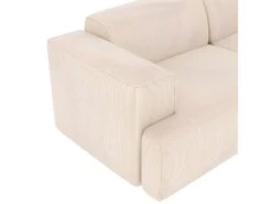 Canapé D'angle Droit 3 Places Aska En Velours Côtelé Beige -Accueil-Canapé canape 13286701