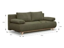 Canapé Convertible 3 Places Avec Coffre De Rangement En Velours Côtelé Vert Kaki - Laria 11 Canapé Convertible 3 Places Avec Coffre De Rangement En Velours Côtelé Vert Kaki - Laria -Accueil-Canapé canape 13476303