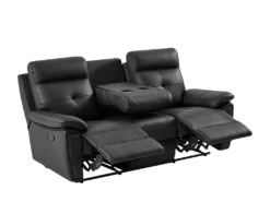 Canapé 3 Places Relax En Cuir Noir VINETA -Accueil-Canapé canape 13484739