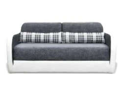 Canapé 2 Places Convertible Déplimousse En Tissu Et Simili VILO - Blanc Et Gris