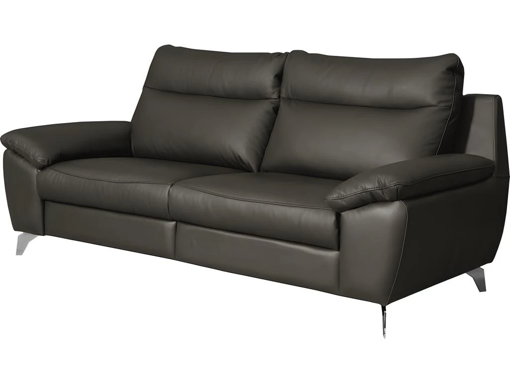 Canapé 3 Places Avec 2 Relax électriques En 100% Tout Cuir épais De Luxe Italien, PERINI, Anthracite 6 Canapé 3 Places Avec 2 Relax électriques En 100% Tout Cuir épais De Luxe Italien, PERINI, Anthracite – Image 4