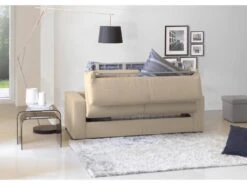 Canapé Dababo, Canapé 2 Places, 100% Made In Italy, Canapé De Salon à Ouverture Pivotante, En Tissu Matelassé, Avec Accoudoirs Fins, Cm 160x95h90, Beige -Accueil-Canapé canape 13592491