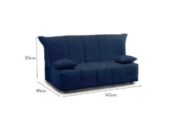 Canapé Dabam, Canapé 3 Places, 100% Made In Italy, Canapé De Salon Avec Ouverture Trolley, En Tissu Matelassé, Avec Oreillers Inclus, Cm 165x90h85, Bleue -Accueil-Canapé canape 13592547