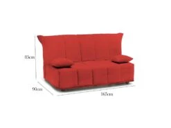 Canapé Dabam, Canapé 3 Places, 100% Made In Italy, Canapé De Salon Avec Ouverture Trolley, En Tissu Matelassé, Avec Oreillers Inclus, Cm 165x90h85, Rouge -Accueil-Canapé canape 13592647