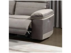 Canapé Relaxation 2,5 Places Motorisé En Tissu Bicolore Beige - CLARA -Accueil-Canapé canape 13607577