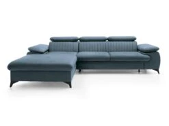 Canapé D'angle Gauche Convertible En Velours Bleu Ciel SAMARA De Pascal Morabito -Accueil-Canapé canape 13607665