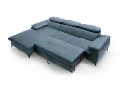 Canapé D'angle Gauche Convertible En Velours Bleu Ciel SAMARA De Pascal Morabito -Accueil-Canapé canape 13607675