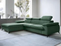 Canapé D'angle Gauche Convertible En Velours Vert SAMARA De Pascal Morabito -Accueil-Canapé canape 13607693