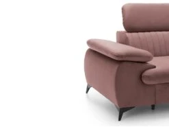 Canapé D'angle Droit Convertible En Velours Rose SAMARA De Pascal Morabito -Accueil-Canapé canape 13607733