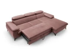 Canapé D'angle Droit Convertible En Velours Rose SAMARA De Pascal Morabito -Accueil-Canapé canape 13607737