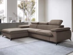 Canapé D'angle Gauche Convertible En Velours Taupe SAMARA De Pascal Morabito -Accueil-Canapé canape 13607769