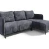 Canapé D'angle Réversible Et Convertible 3 Places Avec Coffre Robin Velours Côtelé Gris