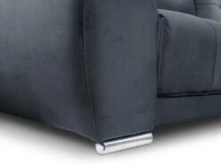 Canapé D'angle Droit Convertible En Velours Gris Anthracite OVADA -Accueil-Canapé canape 13618213