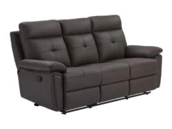 Canapé 3 Places Relax En Cuir Marron VINETA -Accueil-Canapé canape 13622055