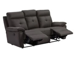 Canapé 3 Places Relax En Cuir Marron VINETA -Accueil-Canapé canape 13622103