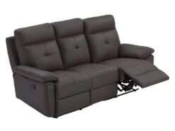 Canapé 3 Places Relax En Cuir Marron VINETA -Accueil-Canapé canape 13622105