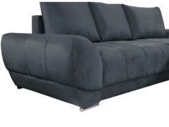 Canapé D'angle Droit Convertible En Velours Gris Anthracite PADRU -Accueil-Canapé canape 13673235