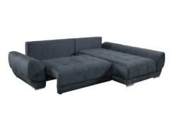 Canapé D'angle Droit Convertible En Velours Gris Anthracite PADRU -Accueil-Canapé canape 13673265