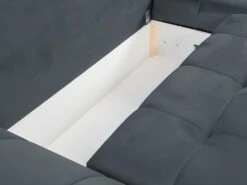 Canapé D'angle Droit Convertible En Velours Gris Anthracite PADRU -Accueil-Canapé canape 13673267