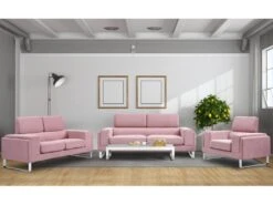 Canapé 2 Places Barth Velours Rose -Accueil-Canapé canape 13688825