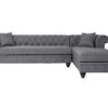 Canapé D'angle Capitonné Style Chesterfield Roosevelt Tissu Gris Foncé 2 Canapé D'angle Capitonné Style Chesterfield Roosevelt Tissu Gris Foncé -Accueil-Canapé canape 13689001