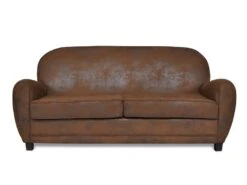 Canapé Club 3 Places Convertible RICKY En Microfibre Aspect Cuir Vieilli -Accueil-Canapé canape 138543