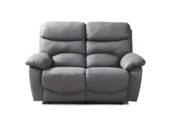 Canapé 2 Places Relax Manuel - Tissu Gris - SOBRAL