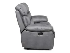 Canapé 2 Places Relax Manuel - Tissu Gris - SOBRAL -Accueil-Canapé canape 13923833