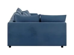Canapé D'angle Gauche Convertible + Coffre De Rangement + 4 Coussins - Tissu Bleu - OWENS -Accueil-Canapé canape 13952337