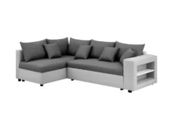 Canapé D'angle Convertible Gauche + Coffre De Rangement - Gris Foncé Et Clair - FL ASH -Accueil-Canapé canape 13952555