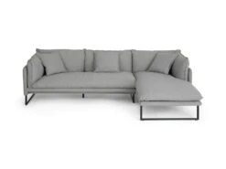 Canapé D'angle Droit En Tissu Gris Clair LESPI -Accueil-Canapé canape 14020681