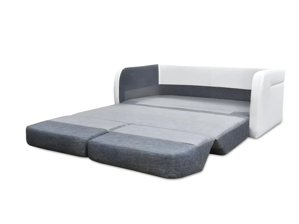 Canapé 2 Places Convertible Déplimousse En Tissu Et Simili VILO - Blanc Et Gris 22 Canapé 2 Places Convertible Déplimousse En Tissu Et Simili VILO - Blanc Et Gris – Image 20