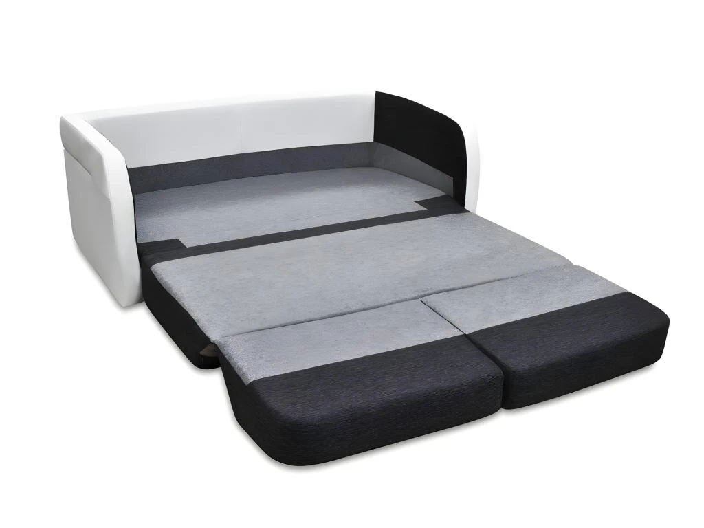 Canapé 2 Places Convertible Déplimousse En Tissu Et Simili VILO - Blanc Et Gris 15 Canapé 2 Places Convertible Déplimousse En Tissu Et Simili VILO - Blanc Et Gris – Image 13