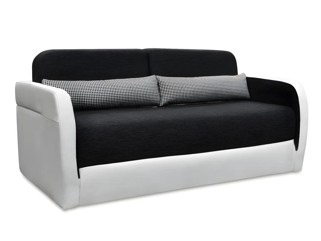 Canapé 2 Places Convertible Déplimousse En Tissu Et Simili VILO - Blanc Et Gris 12 Canapé 2 Places Convertible Déplimousse En Tissu Et Simili VILO - Blanc Et Gris – Image 10