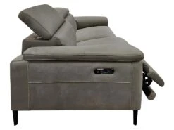 Canapé Relax 2.5 Places Tissu Microfibre Taupe Avec Prise USB - CHOPPER -Accueil-Canapé canape 14291271