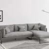 Canapé D'angle Droit En Tissu Gris Clair LESPI -Accueil-Canapé canape 14371031
