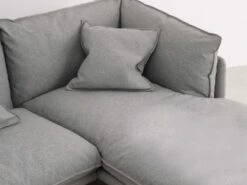 Canapé D'angle Droit En Tissu Gris Clair LESPI -Accueil-Canapé canape 14371035