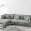 Canapé D'angle Gauche En Tissu Gris Clair LESPI -Accueil-Canapé canape 14371039