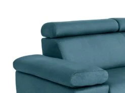 Canapé D'angle Droit Convertible En Velours Bleu Canard Avec Têtières ELIKIA -Accueil-Canapé canape 14461089