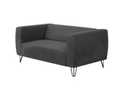 Canapé Fixe SERENA 2 Places En Tissu Avec Pieds épingles - Gris Anthracite -Accueil-Canapé canape 14642599