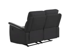 Canapé De Relaxation 2 Places En Microfibre Et Simili LÉON - Gris Et Noir -Accueil-Canapé canape 14642977