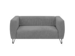 Canapé Fixe SERENA 2 Places En Tissu Avec Pieds épingles - Gris Clair