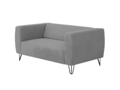 Canapé Fixe SERENA 2 Places En Tissu Avec Pieds épingles - Gris Clair -Accueil-Canapé canape 14643951