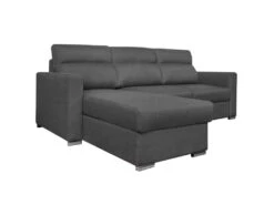 Canapé D'angle KEI Réversible Convertible En Tissu - Gris Anthracite -Accueil-Canapé canape 14647151