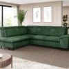 Canapé D'angle Gauche Convertible En Velours Vert DIMARO -Accueil-Canapé canape 14651557