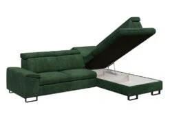 Canapé D'angle Droit Convertible En Velours Vert DIMARO -Accueil-Canapé canape 14652081
