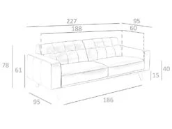 Canapé 3 Places En Cuir Couleur Sable 6120 ANGEL CERDA -Accueil-Canapé canape 14719725